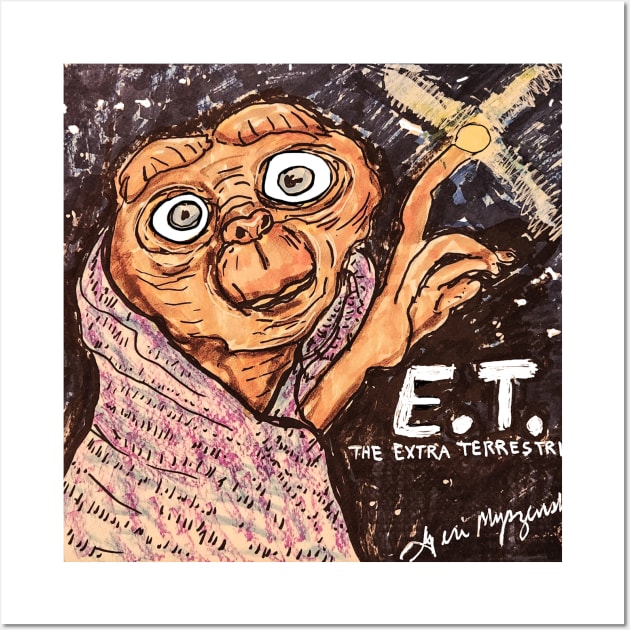 ET The Extra Terrestrial Steven Spielberg Wall Art by TheArtQueenOfMichigan 